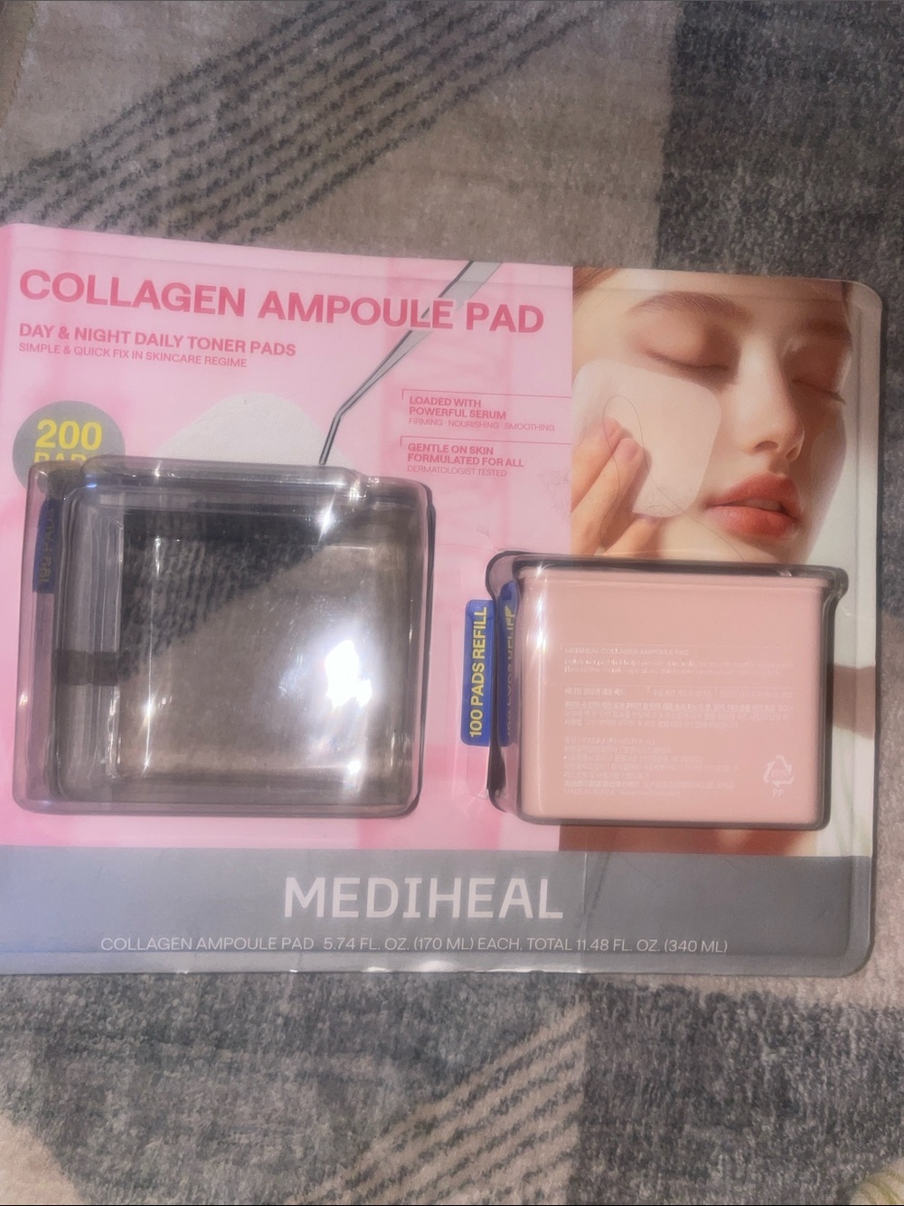 Collagen Ampoule Pad Daily Toner Pads - Pink